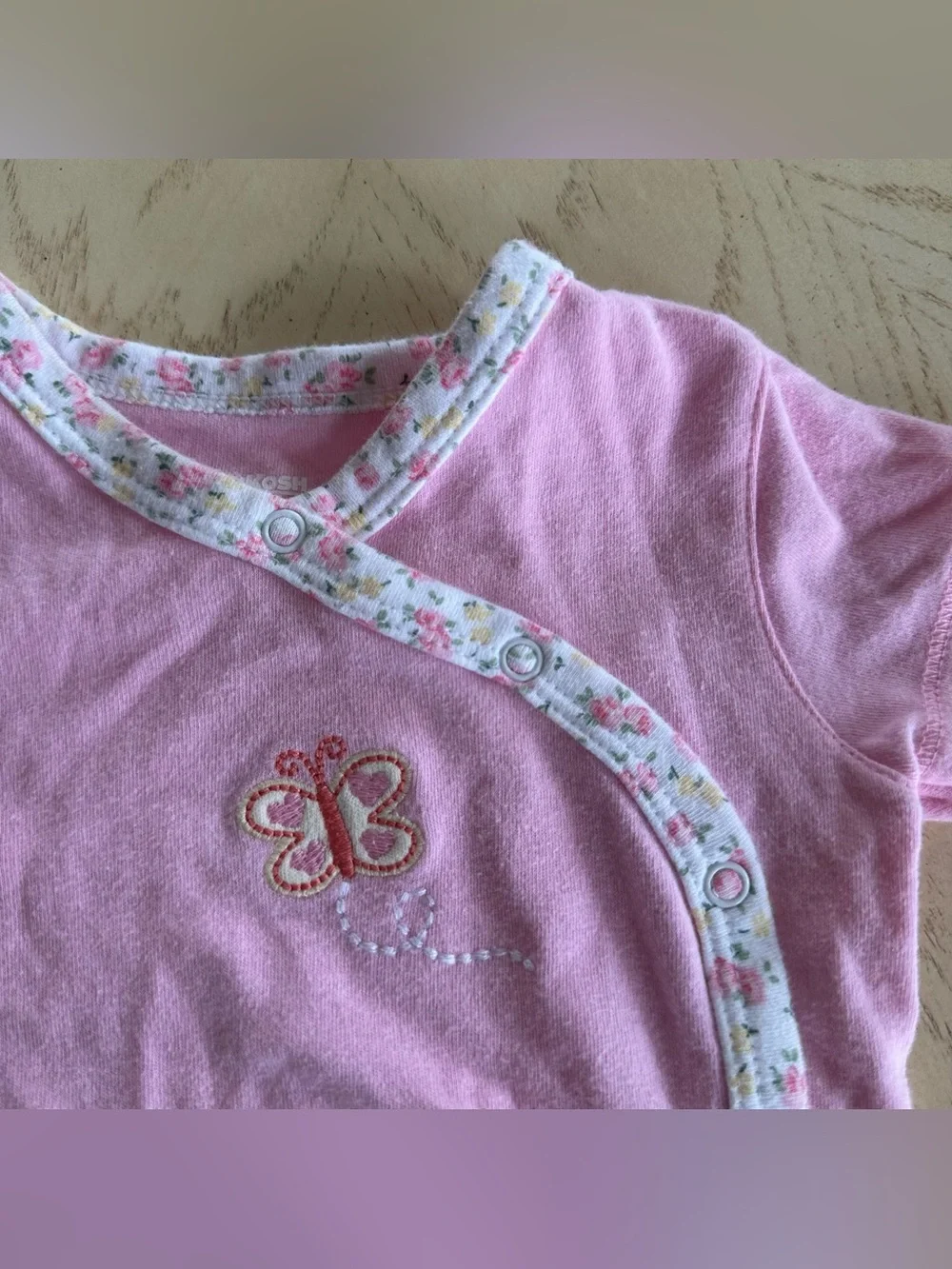 Oshkosh B’Gosh Pink 3 Months Top Tshirt Snap On Cotton Vintage Style